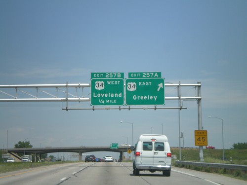 I-25 North - Exits 257A and 257B