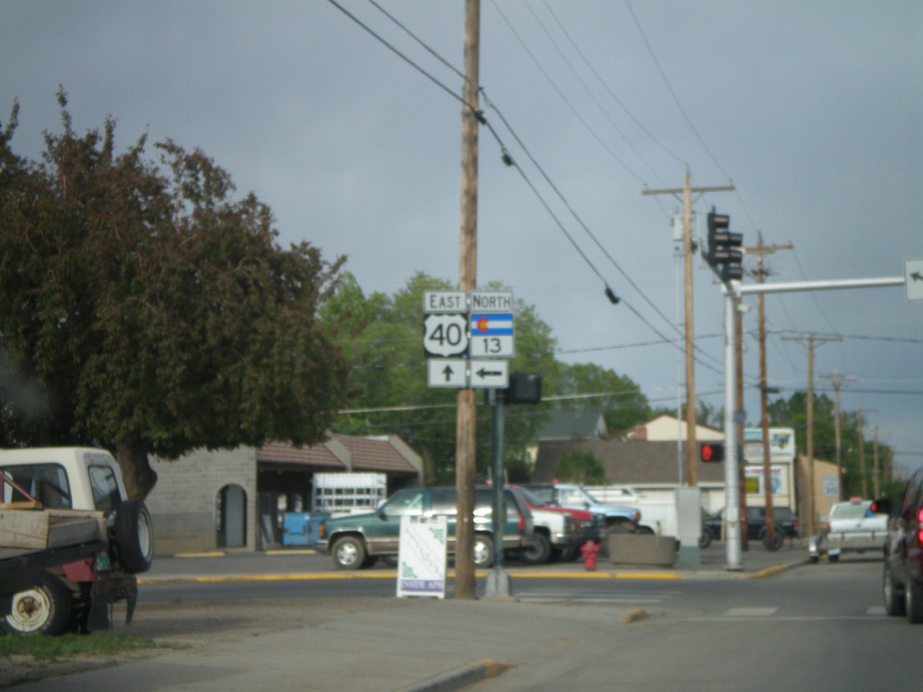 US-40 East/CO-13 North at CO-13 Split