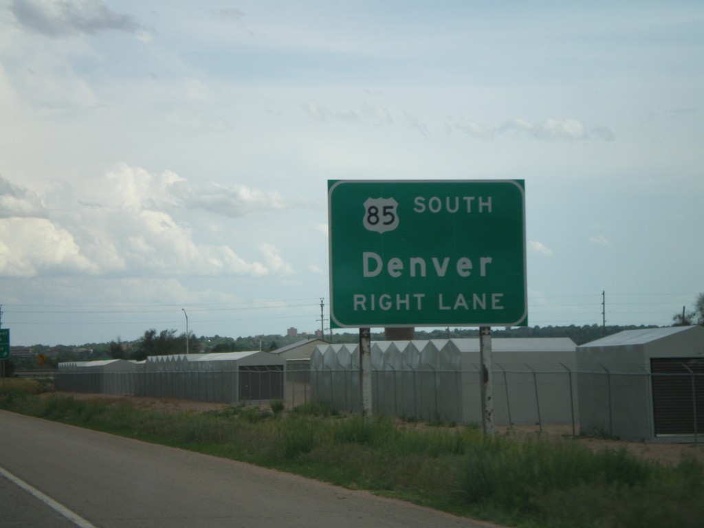 US-85 South Approaching Greeley Bypass