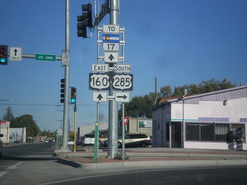 US-285 South/US-160 East at US-285