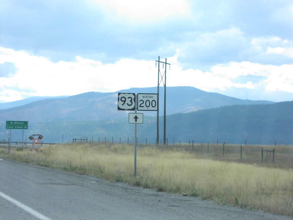 US-93 South/MT-200 East Approaching I-90