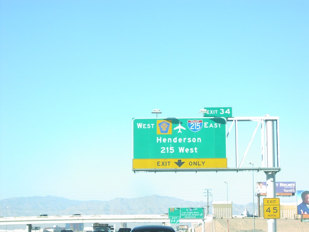 I-15 North at Exit 34, I-215