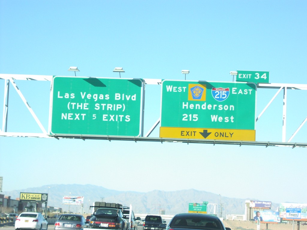 I-15 North at Exit 34, I-215