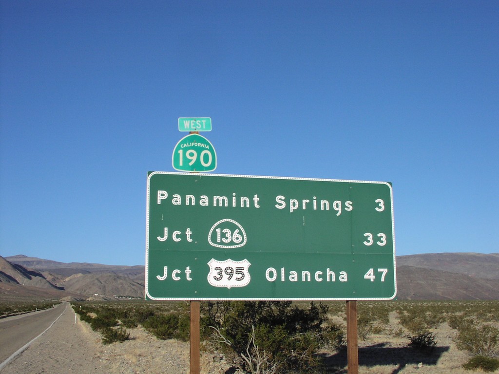 CA-190 West Distance Marker