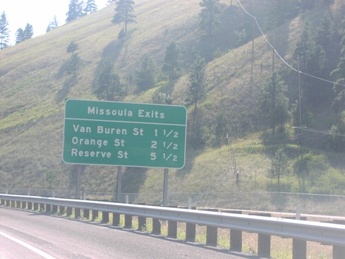 Missoula Exits on I-90 West