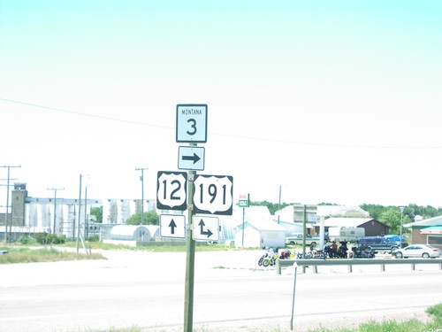 US-12 West/MT-3 North at US-191