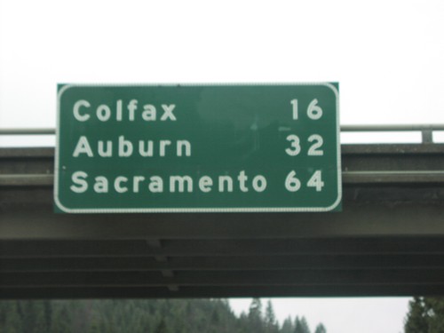 I-80 West Overhead Distance Marker