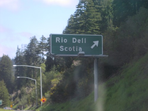 US-101 North at Rio Dell/Scotia Exit