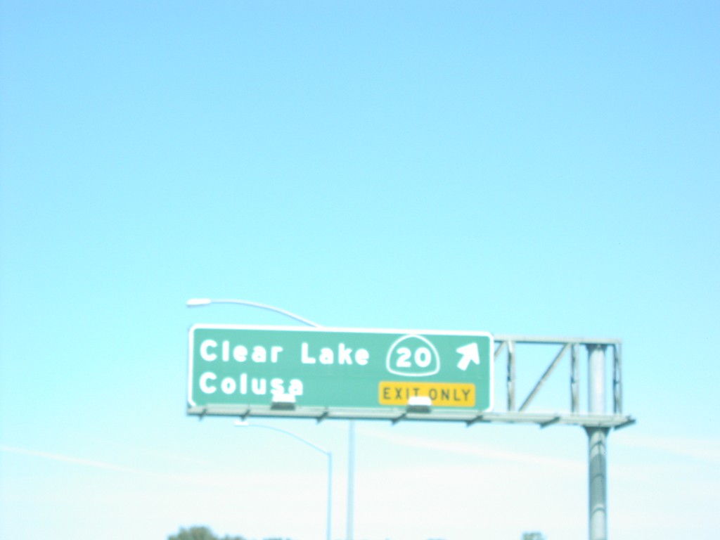 I-5 North at CA-20/Clear Lake/Colusa Exit