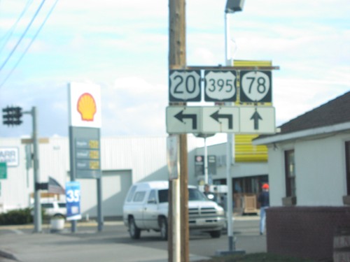 US-20 East/US-395 North at OR-78