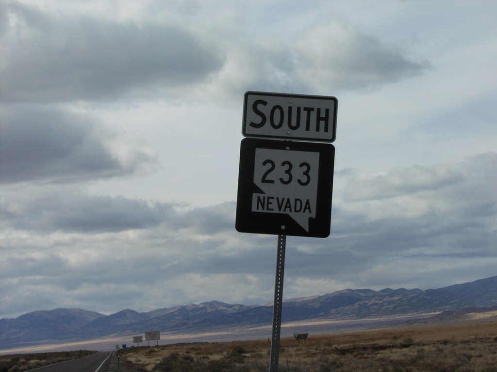 Begin NV-233 South at Utah-Nevada Line