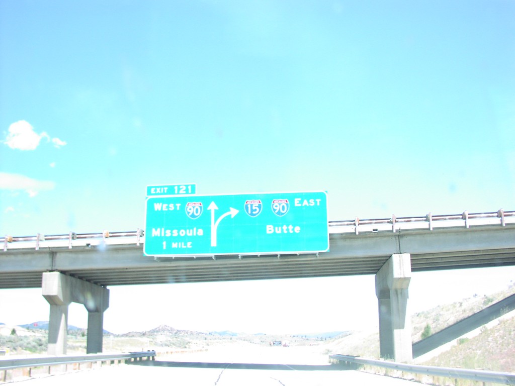 I-15 North Exit 121, I-90 Jct.