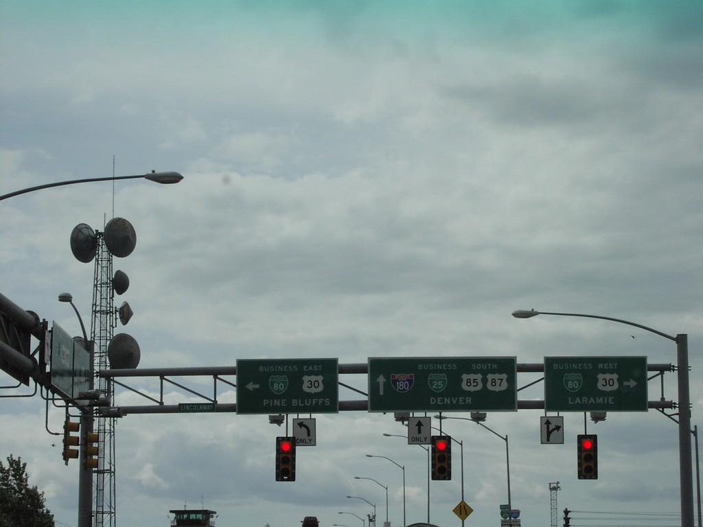 Begin I-180 South at US-30