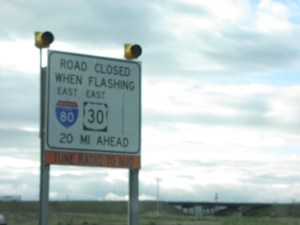 Road Closed When Flashing - I-80 East