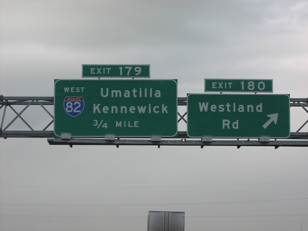 I-84 West Exits 180/179 - I-82 Jct.