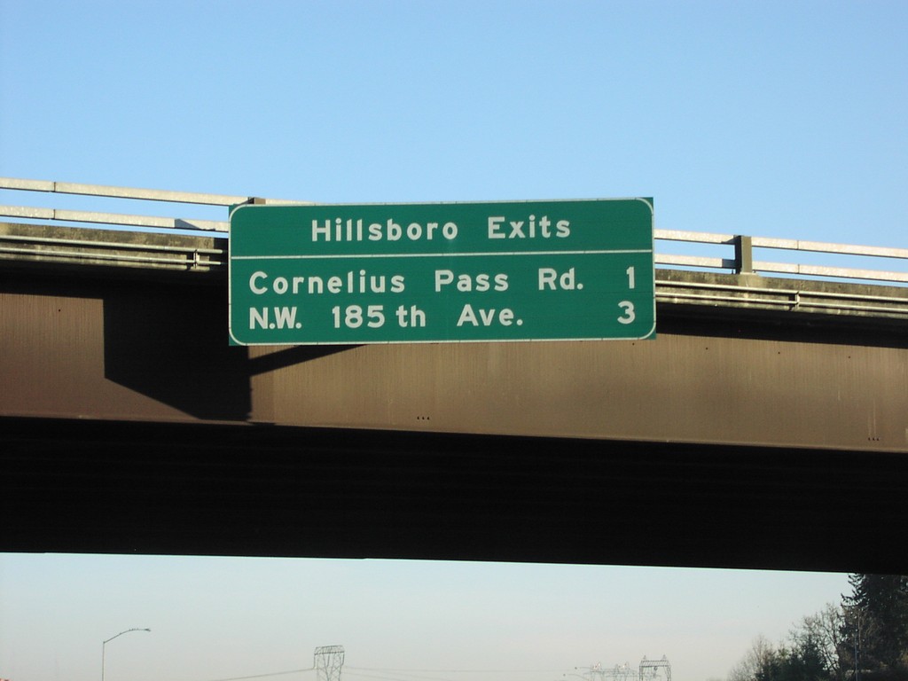 US-26 East - Hillsboro Exits