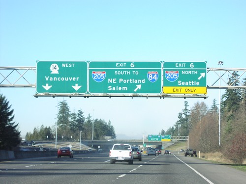 WA-14 West at Exit 6 I-205 Jct.