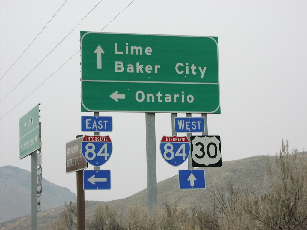 US-30 West at I-84 in Lime