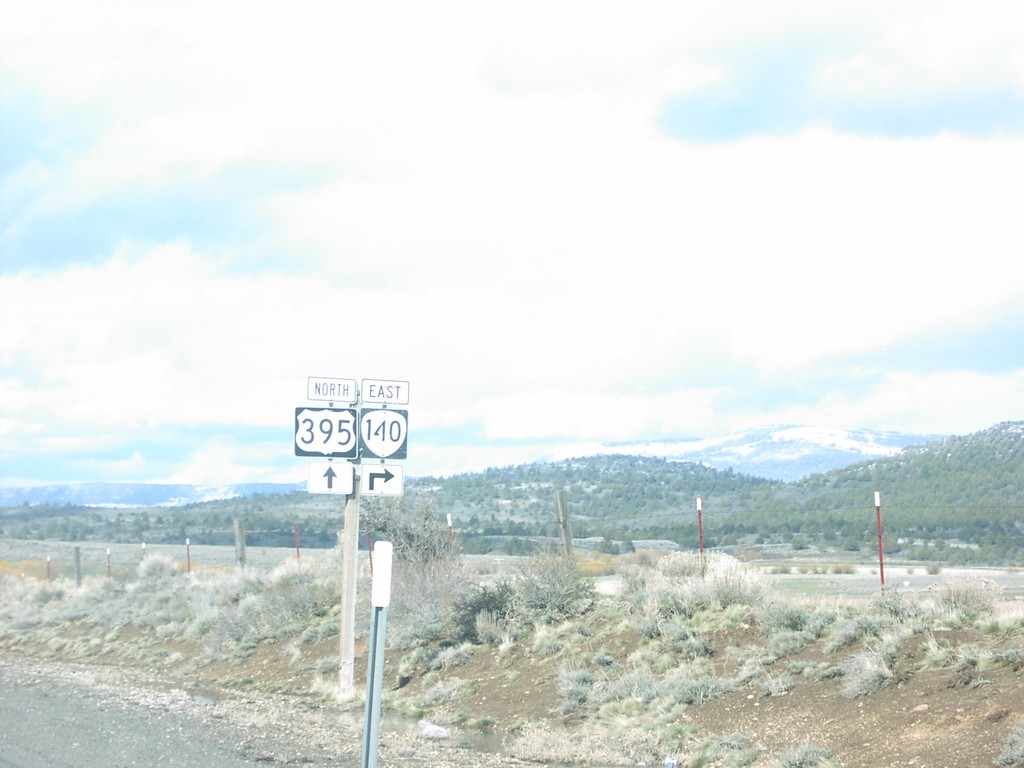 US-395 North Approaching OR-140