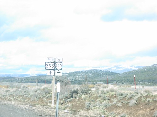 US-395 North Approaching OR-140