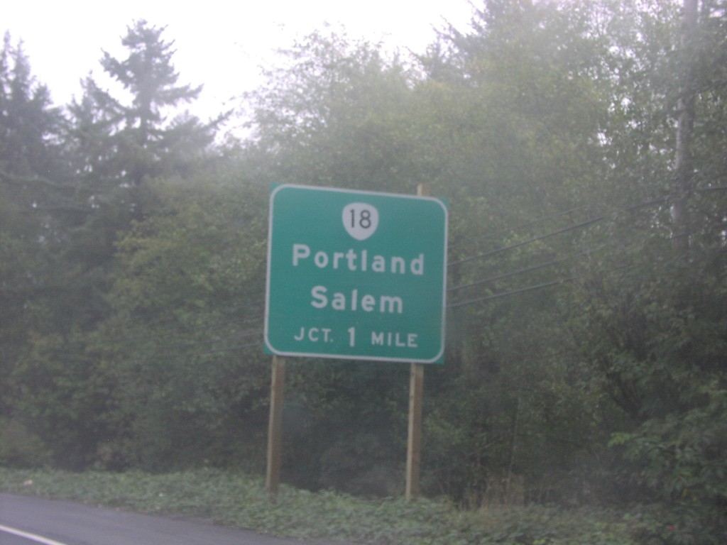 US-101 North at OR-18 East