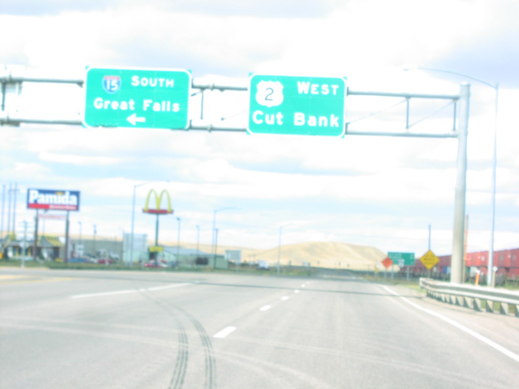 US-2 West at I-15 South to Great Falls