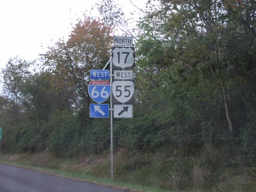 I-66 West at VA-55 West and US-17 North