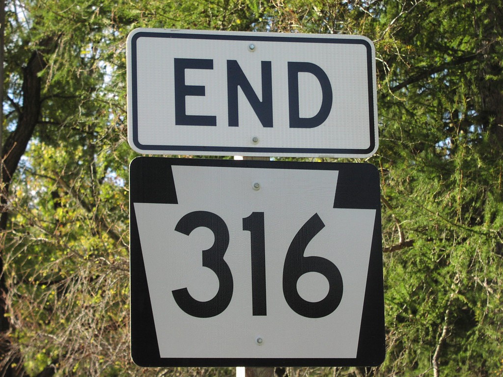 End PA-316 at the Maryland Border