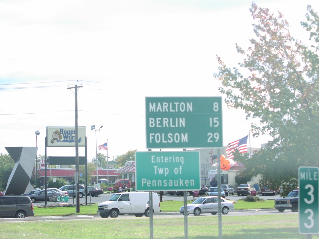 NJ-73 South - Distance Marker/Twp of Pennsauken