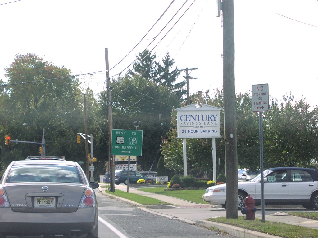 NJ-45 South approaching US-322 West