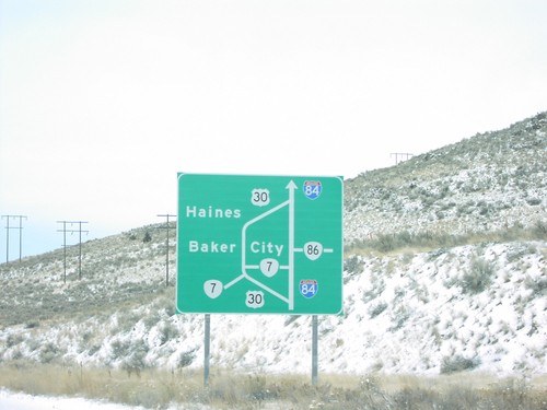 I-84 West - Baker City Route Map