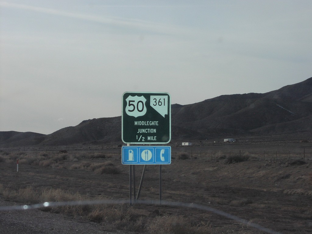 US-50 West Approaching NV-361