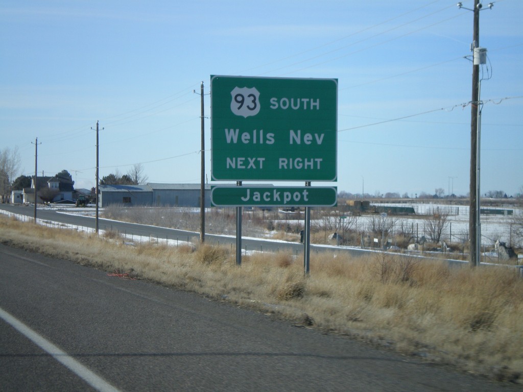 US-93 South/US-30 West Approaching US-93 South