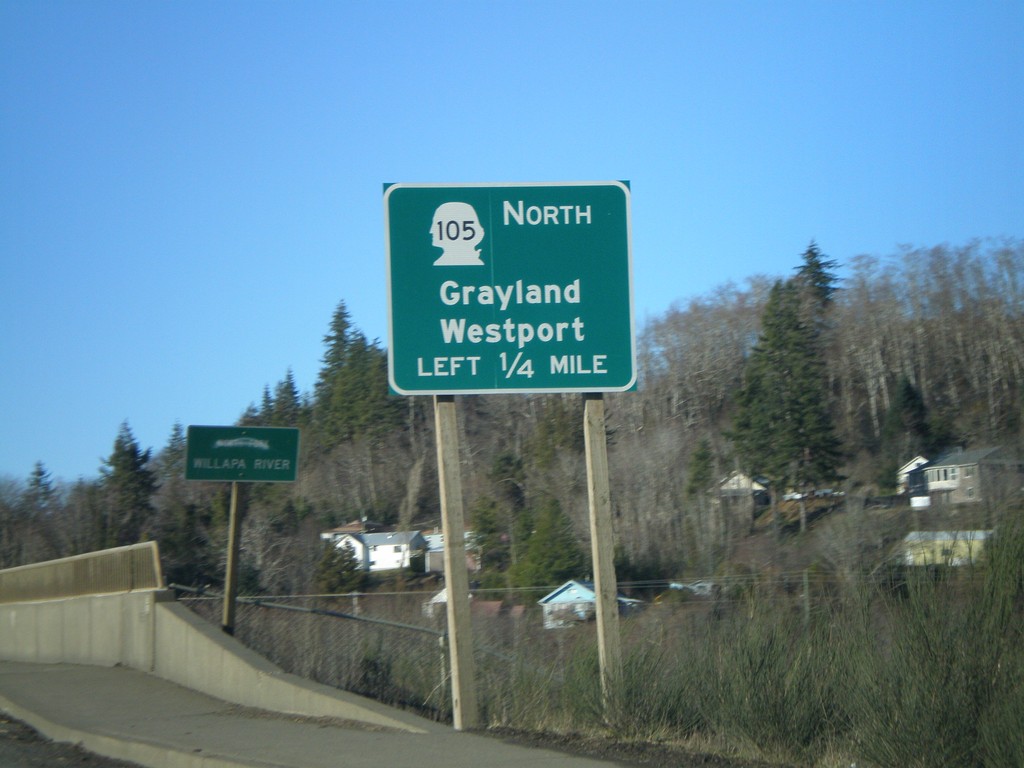 US-101 North Approaching WA-105 North