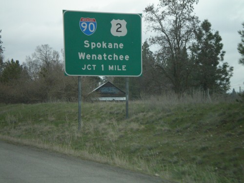 US-195 North Approaching I-90/US-2