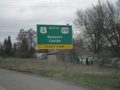 US-195 North Approaching I-90/US-2/US-395