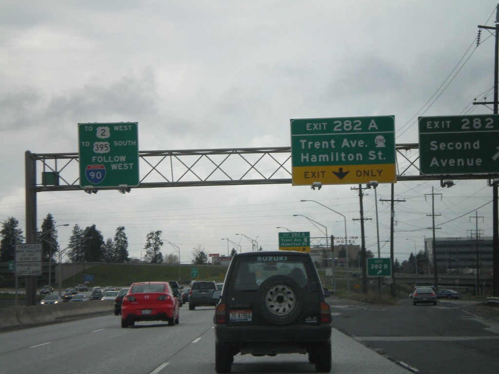 I-90 West - Exits 282B and 282A