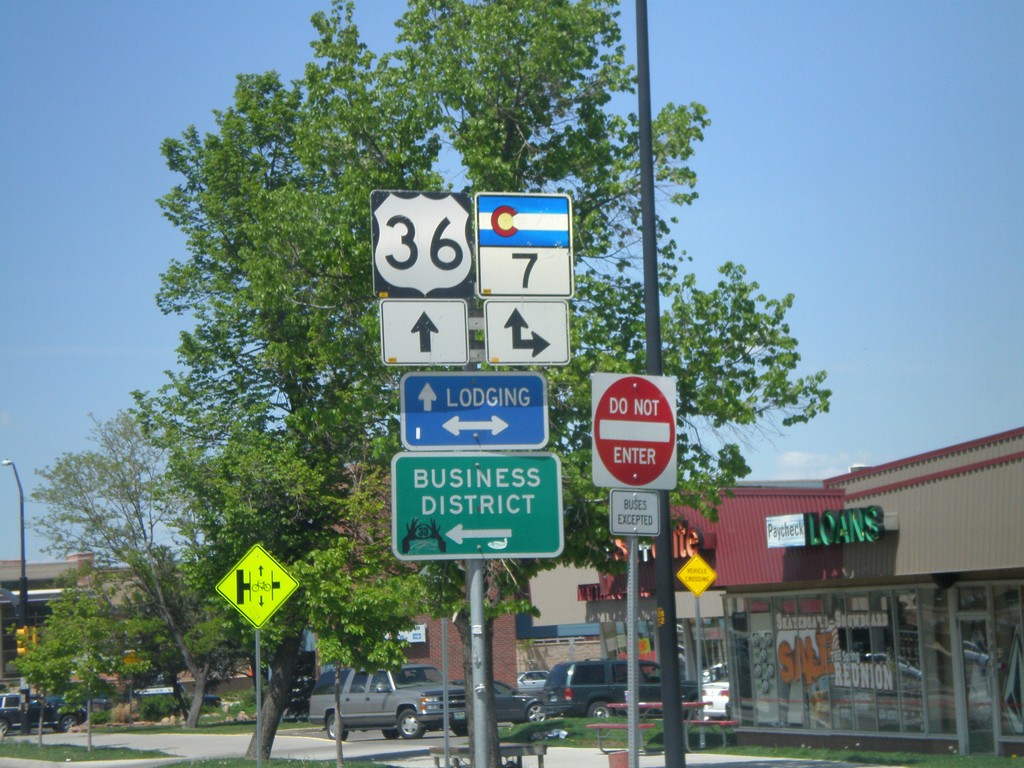 US-36 West at CO-7