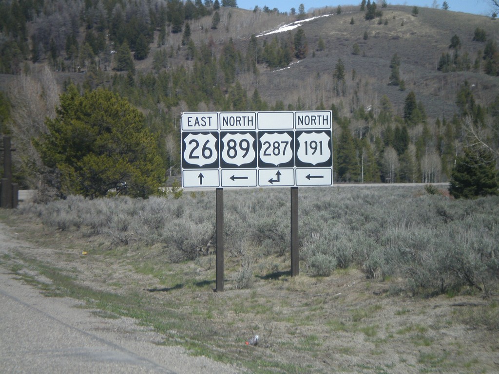 US-26 East and US-89/US-191 North at US-287 - Moran Jct.