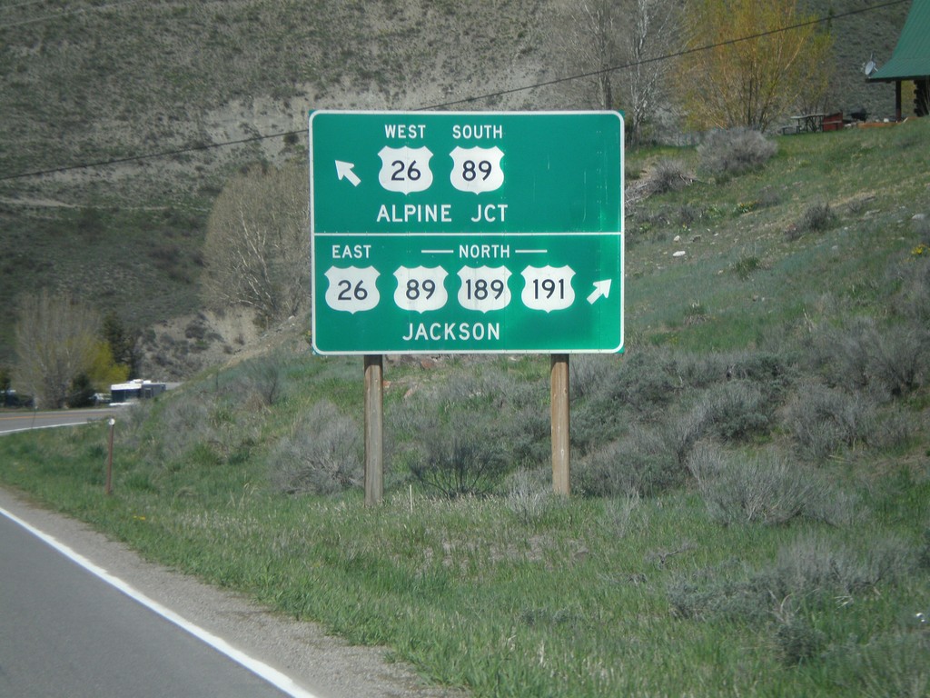 US-191/US-189 North Approaching US-26/US-89