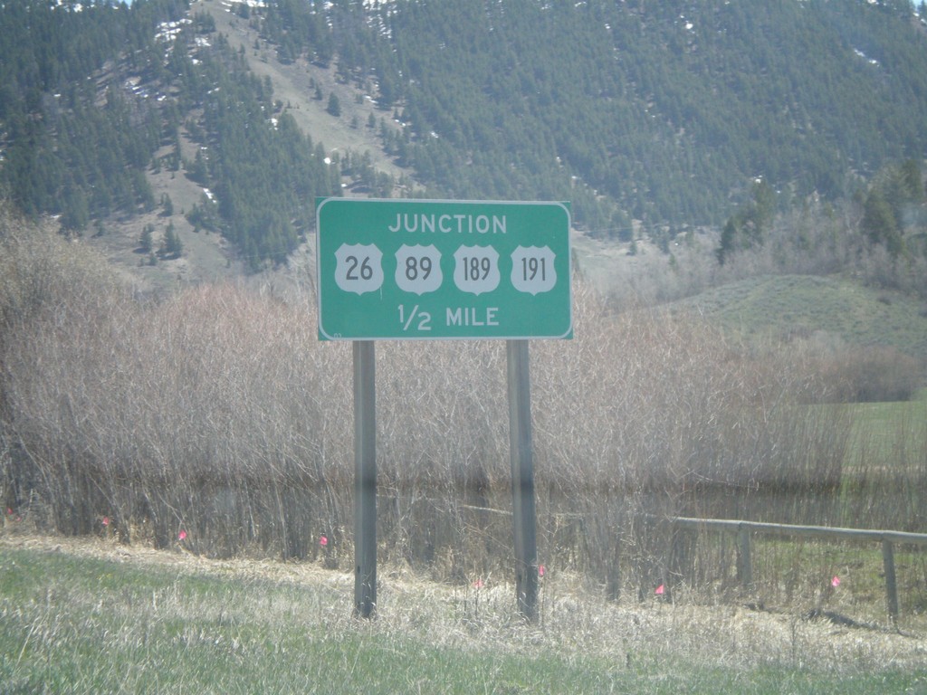 WY-22 East approaching US-26/US-89/US-189/US-191