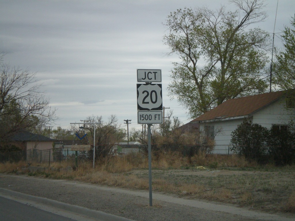 US-26 East/WY-789 North Approaching US-20