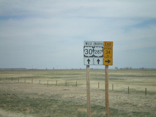 US-30 West/US-287 North Approaching WY-34