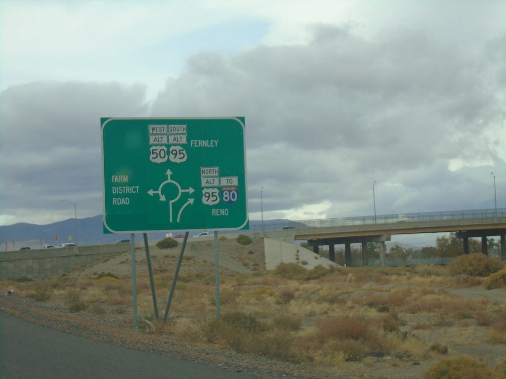 Alt. US-50 West Approaching Alt. US-95/NV-828/BL-80