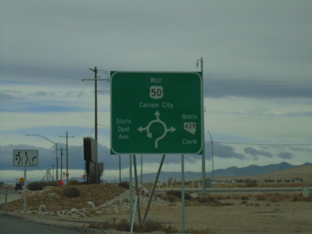 US-50 West at NV-439 Roundabout