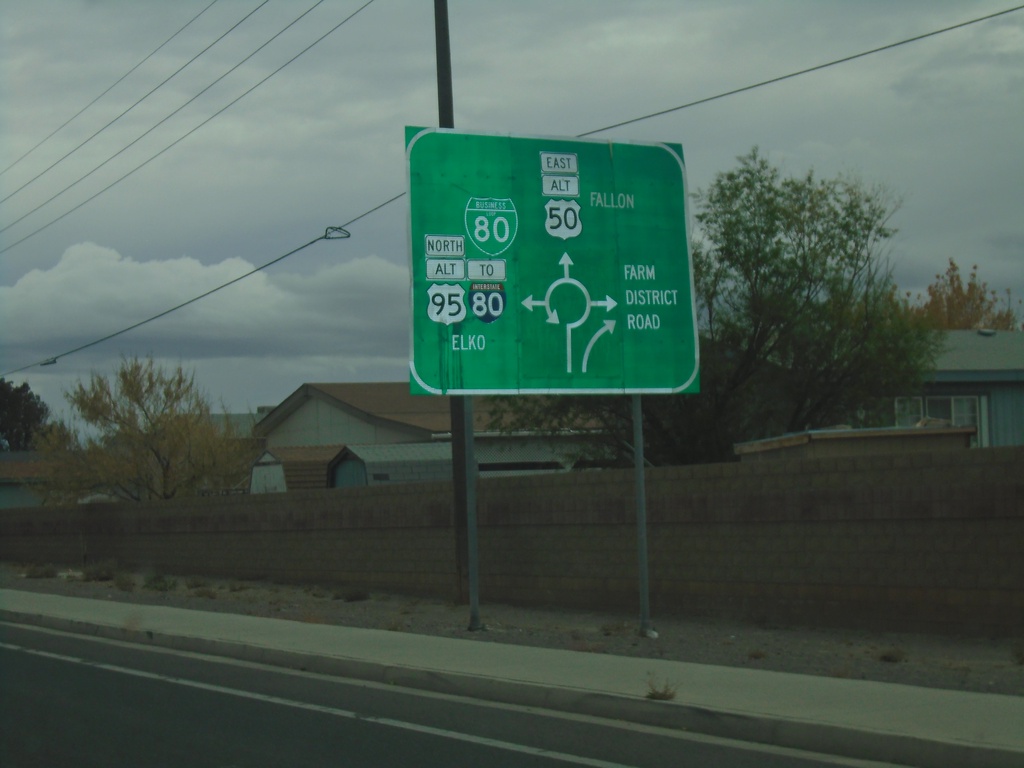 Alt. US-95 North/Alt. US-50 East/BL-80 East - Roundabout