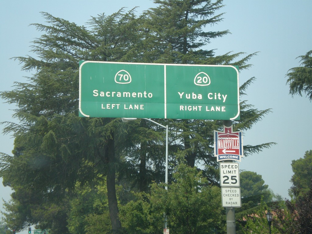 CA-70 South/CA-20 West Split