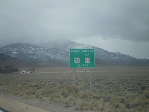 US-93 South Approaching US-93 Alt. (Lages Jct)