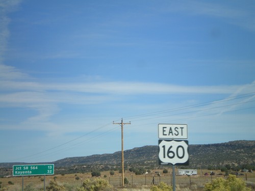 US-160 East - Shield and Distance Marker