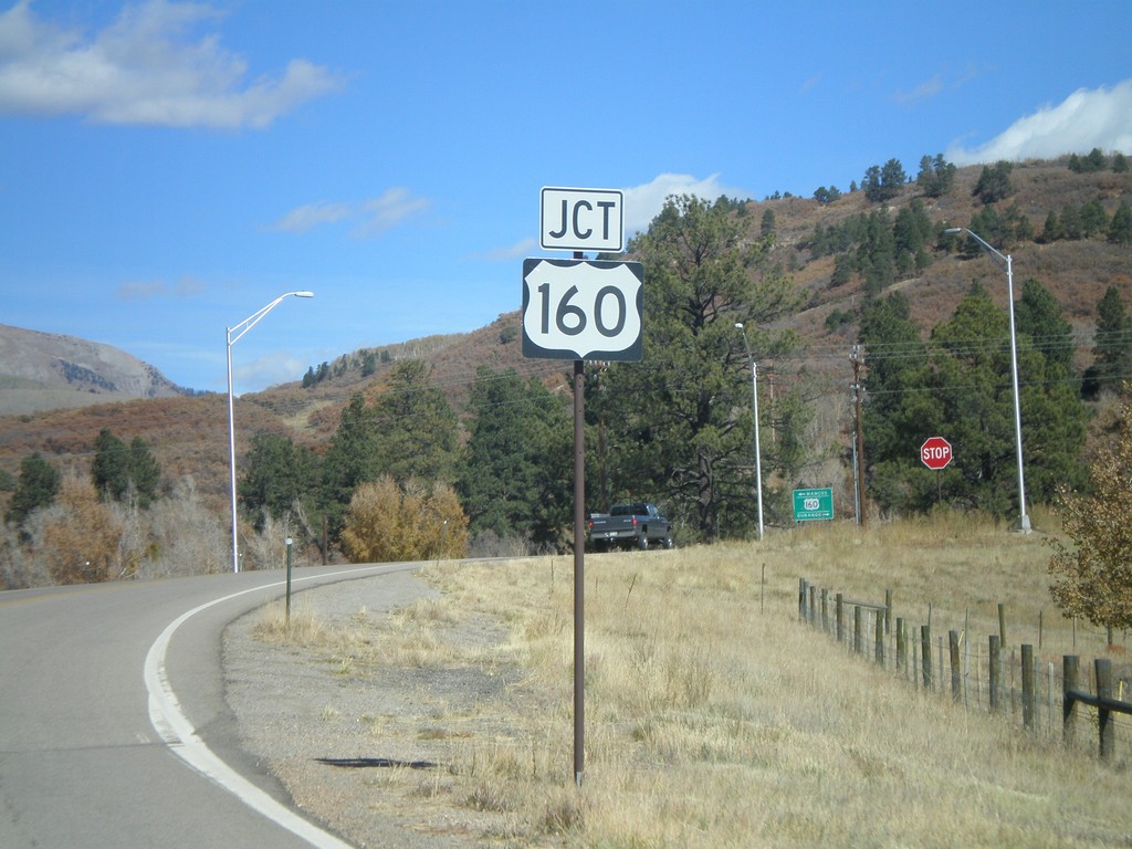 Approaching US-160 on CO-140 North